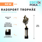 eberix · Radsport Mountainbike Pokal · Fahrrad Pokal · mit Wunschgravur · Stadtradeln Trophäe mit Fahrrad-Motiv · Pokal für Radrennen, Vereinsmeisterschaft · personalisierbar ·