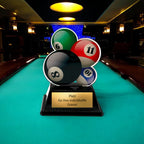 XS Billard Pokal 9 cm - Acryl Trophäe mit Gravur und Billardkugel Motiv