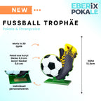 14 cm Fussballpokal Trophaee aus Acryl - 3D Design mit Schuh & Ball