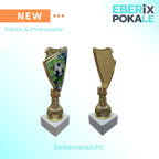 Fussball Pokal 18,5 cm in Gold - Trophaee mit Gravur & Marmorsockel