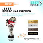 Kampfsport Pokal 27 cm Metallfigur mit Wunschgravur & 3D-Hintergrund