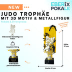 Judo Trophäe 27 cm Metallfigur mit 3D-Motiv & Wunschgravur