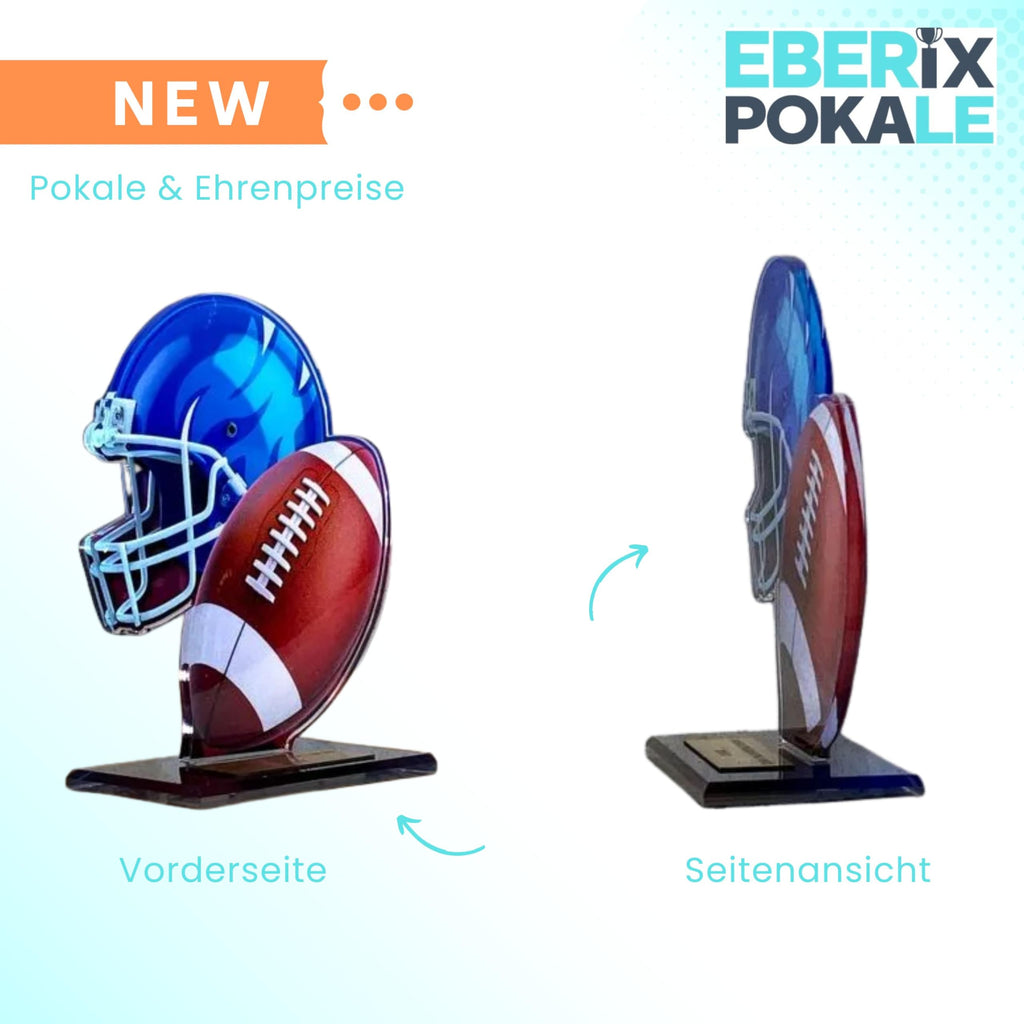 American Football Pokal 13,5 cm - Acryl Trophäe Award mit Wunschgravur