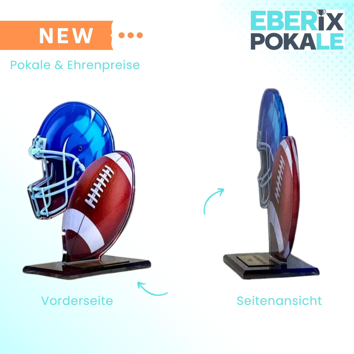 American Football Pokal 13,5 cm - Acryl Trophäe Award mit Wunschgravur