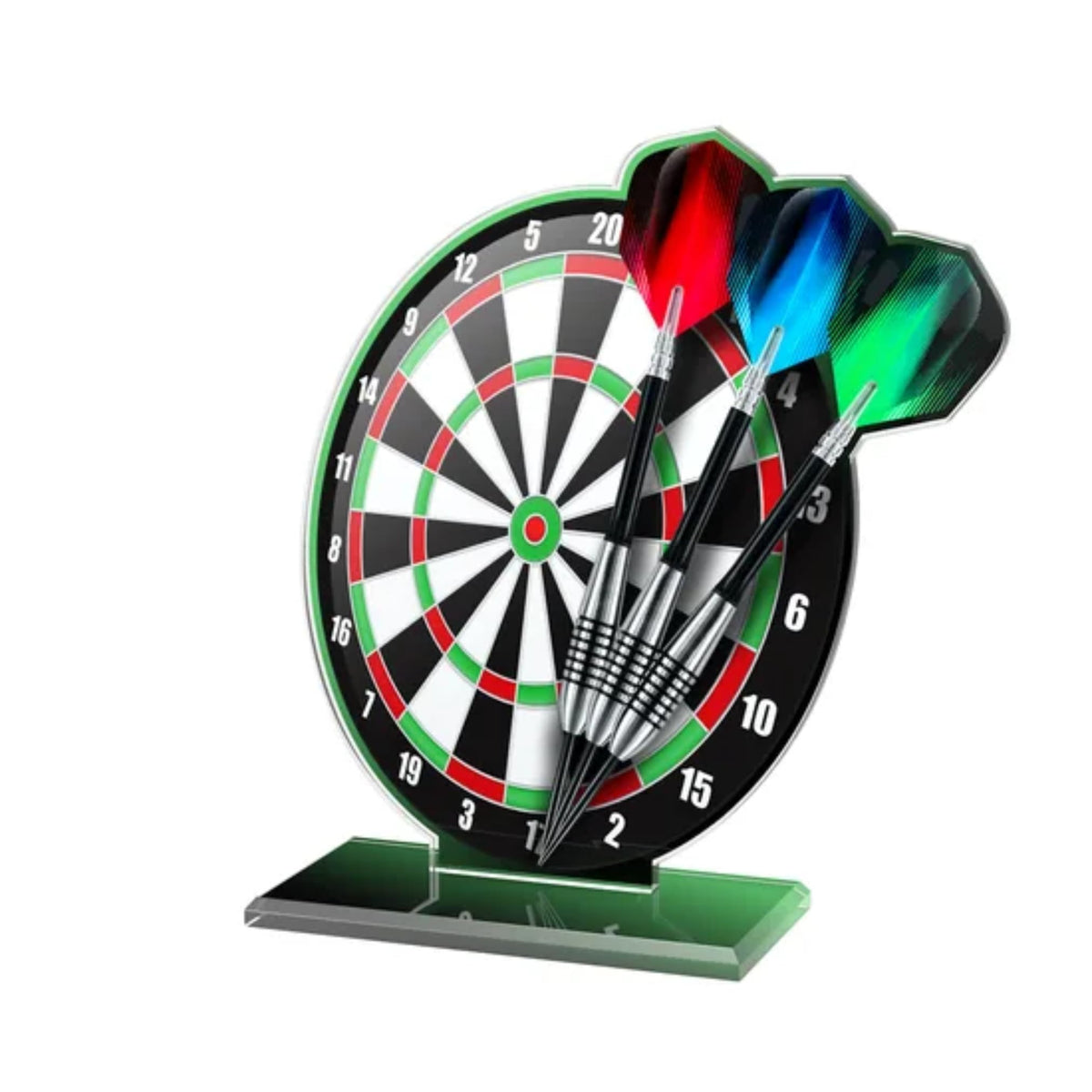 Dart-Pokal mit Wunschgravur - Acryl-Trophäe für Dartturniere - Award 2D