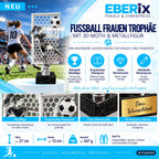 Fußballpokal Damen 27 cm Metallfigur mit Wunschgravur & 3D-Motiv