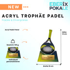 Padel Pokal 13 cm aus Acryl mit Gravur - Moderne Trophäe für Turniere