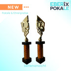 eberix · Tischtennis Pokal · mit Wunschgravur · Trophäe mit Schläger & Ball Motiv · Siegerpokal für Tischtennisturnier, Vereinsmeisterschaft, Hobbyliga · personalisierbar ·