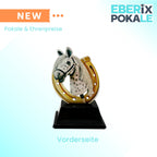 XS Acryl Hobby Horsing Pokal 10 cm - Trophäe Award mit Pferdekopf Motiv