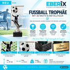 Fußball Pokal 27 cm Metallfigur mit Wunschgravur & 3D-Hintergrund