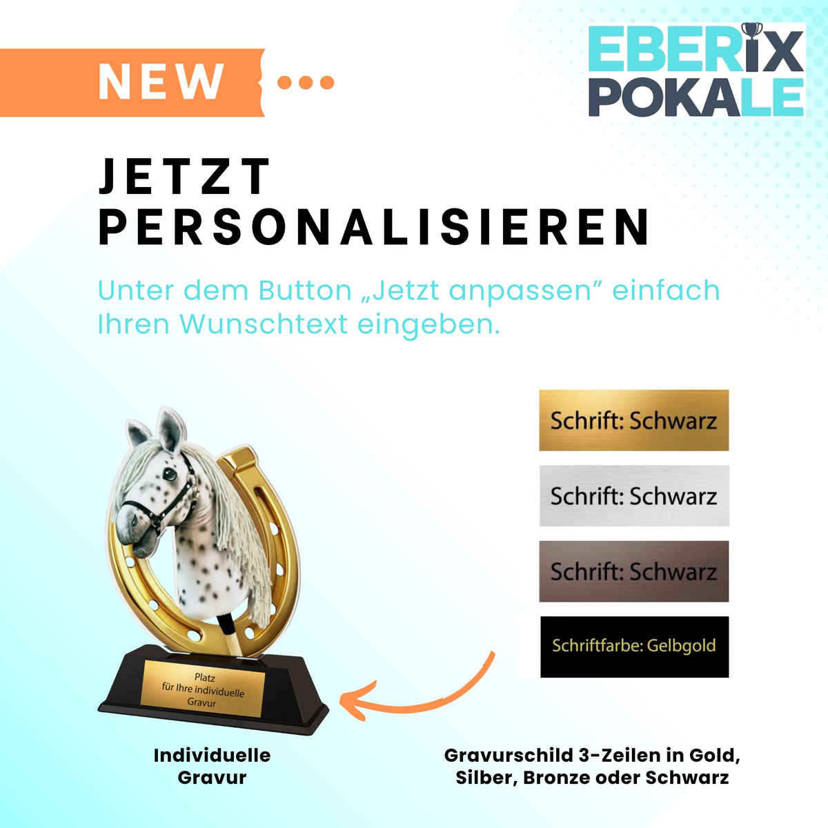 XS Acryl Hobby Horsing Pokal 10 cm - Trophäe Award mit Pferdekopf Motiv