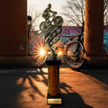eberix · Fahrrad Pokal · mit Wunschgravur · Stadtradeln Trophäe mit Fahrrad-Motiv · Siegerpokal für MTB-Rennen, Radrennen, Vereinsmeisterschaft · personalisierbar ·