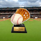 XS Acryl Baseball Pokal 10 cm - Trophäe Award mit Gravurschild