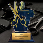 Friseur Pokal 15 cm - Acryl Trophäe für Meisterprüfung & Abschlussprüfung