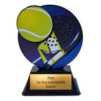 EBERiX POKALE – XS Padel Pokal aus Acryl, 10 cm – moderne Trophäe mit Ball-Motiv & Gravurschild, Sockel aus Kunststoff – Padelcup für Kinder & Erwachsene