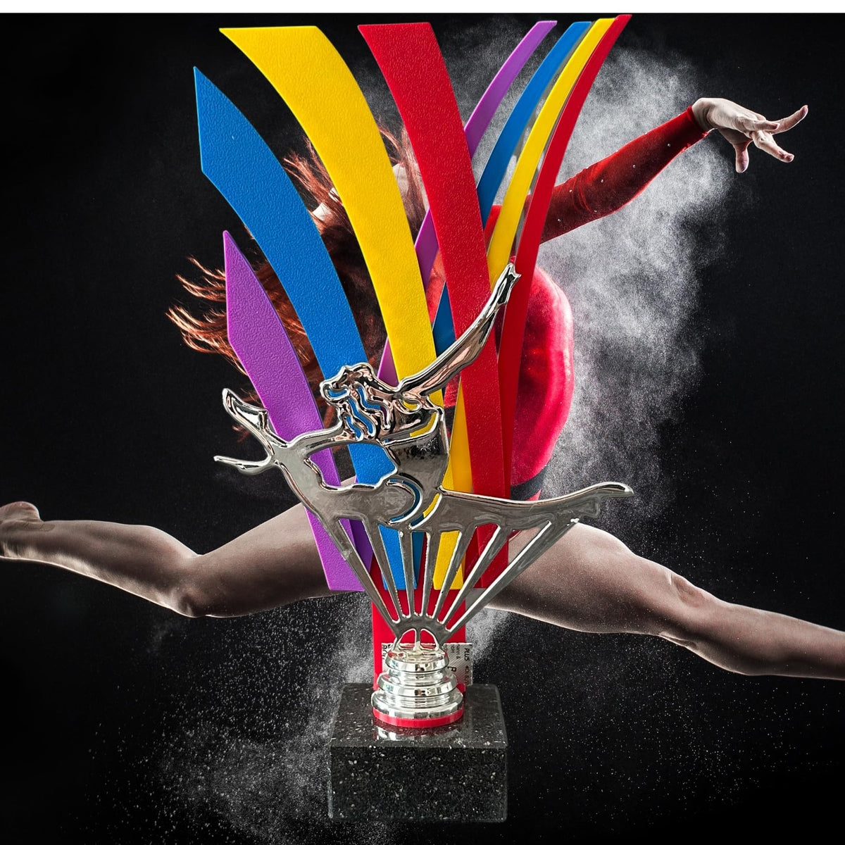 Turnsport Trophäe 27,5 cm Metallfigur mit 3D-Motiv & Wunschgravur