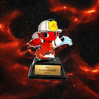 XS Kinderpokal Feuerwehr-Drache 10 cm - Trophäe mit Gravur & Schild
