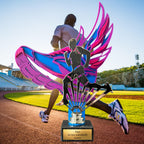Laufsport Trophäe 27 cm Metallfigur mit 3D-Motiv & Wunschgravur