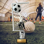 Fußballpokal Damen 27 cm Metallfigur mit Wunschgravur & 3D-Motiv