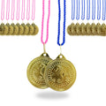 EBERiX POKALE – Seepferdchen Medaille 50 mm aus Metall – glänzende Schwimm Medaille für Kinder & Vereine – inklusive Kordel in Blau oder Rosa – 31 g – Ideal für Schwimmkurse & Wettkämpfe