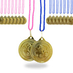 EBERiX POKALE – Seepferdchen Medaille 50 mm aus Metall – glänzende Schwimm Medaille für Kinder & Vereine – inklusive Kordel in Blau oder Rosa – 31 g – Ideal für Schwimmkurse & Wettkämpfe