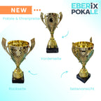 Henkelpokal Gold 26,5cm | Ehrenpokal | Wunschemblem | Gravur | 550g